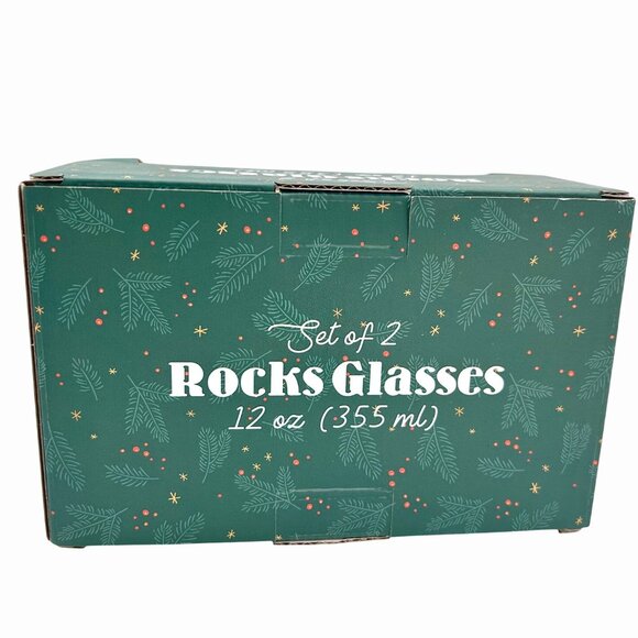 NWT NORDSTROM TMD SET OF 2 GOLD RIM CHAMPAGNE BOTTLE DESIGN ROCKS GLASSES - Picture 5 of 7